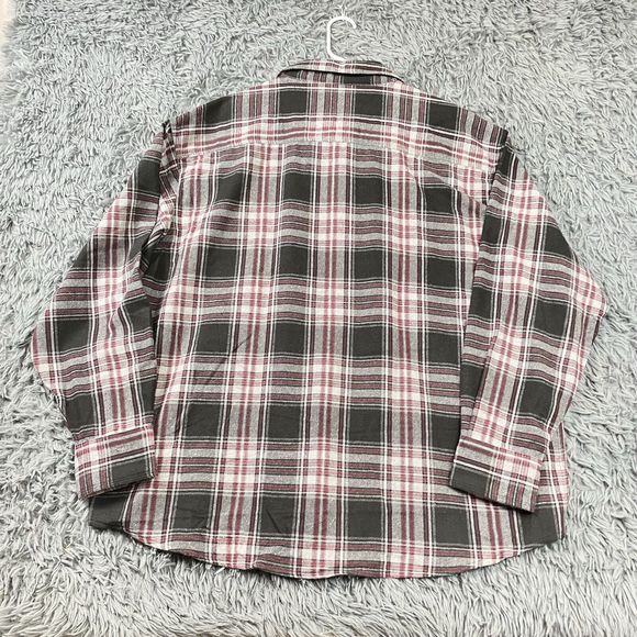Men’s Extra Heavy Pearl Snap Plaid Flannel Outdoor Shacket Black Red Gry 2XL NWT - Picture 2 of 8